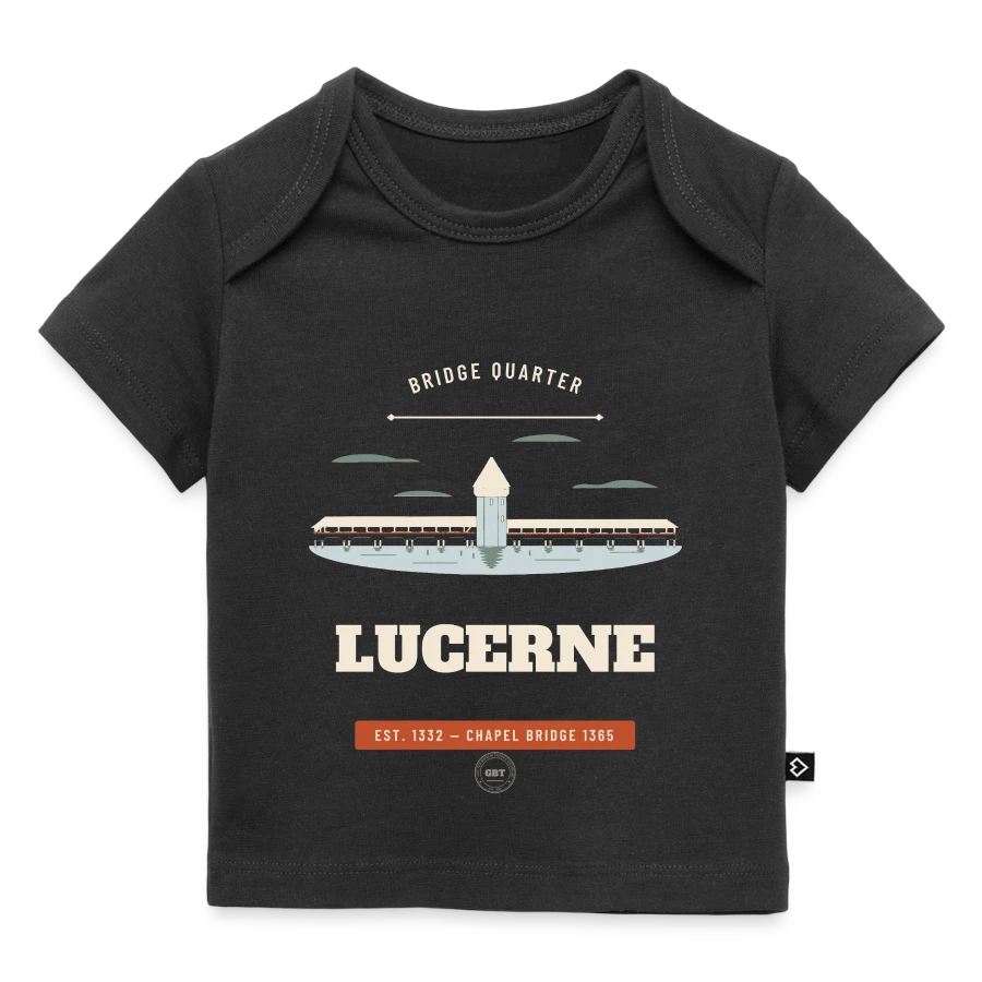 Lucerne-märke på en baby premium organic t-shirt, black