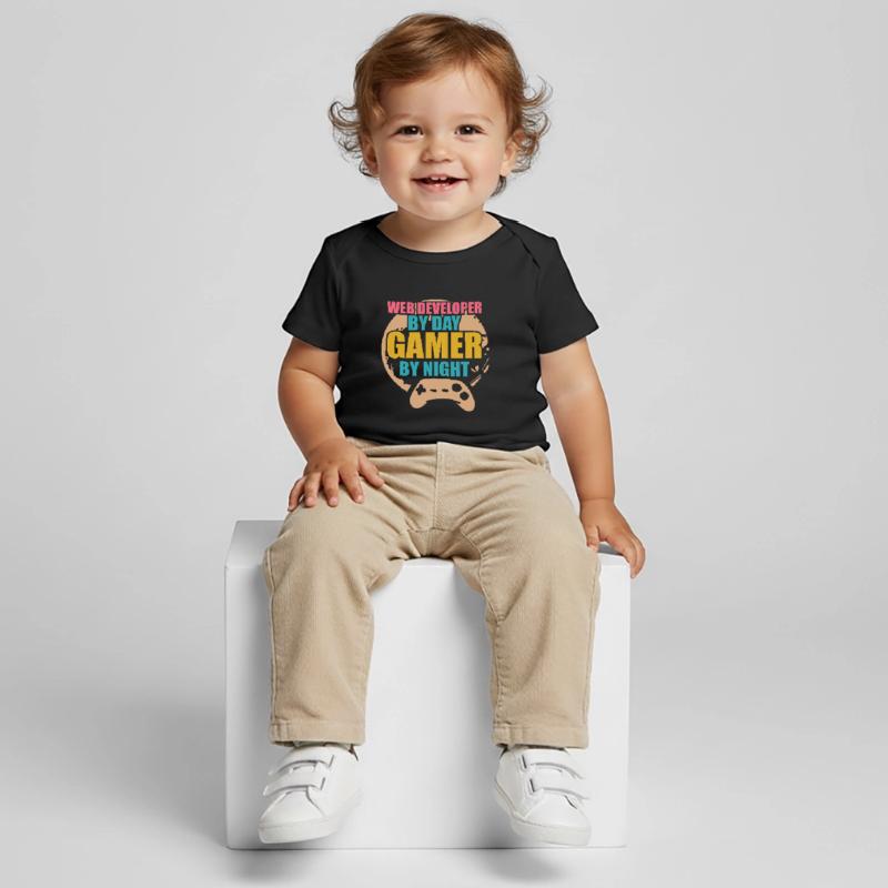 Developer Web Developer By Day Gamer By Night T-shirt Premium bébé bio