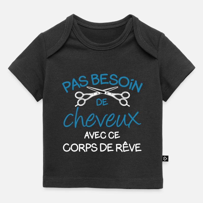 Pas besoin de cheveux avec ce corps de rêve - T-shirt Premium bébé bio - noir