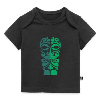 Cadeau de tatouage tribal polynésien Marquises Tiki - T-shirt Premium bébé bio - noir - Devant