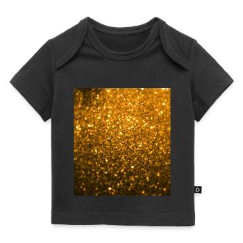 Paillettes dorées étincelantes - T-shirt Premium bébé bio - noir - Devant