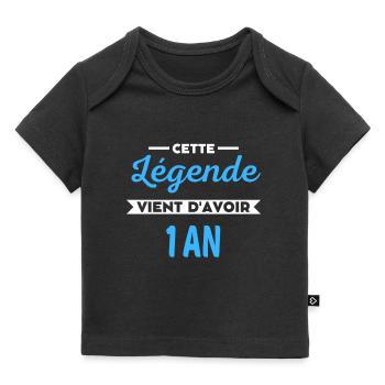 Cette Légende vient d'avoir 1 an - T-shirt Premium bébé bio - noir - Devant