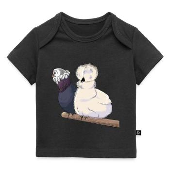 Chickens on the perch - Baby Premium Organic T-shirt - black - Front
