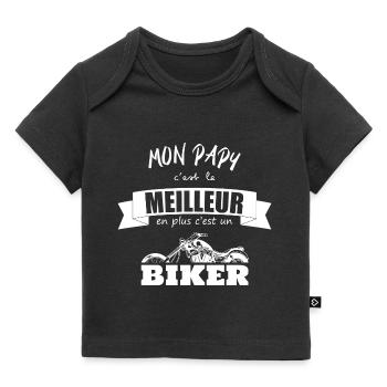 Meilleur papy biker - T-shirt Premium bébé bio - noir - Devant
