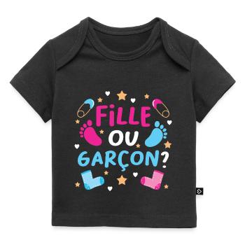 Garçon ou Fille Gender Reveal Baby Boy or Girl - T-shirt Premium bébé bio - noir - Devant
