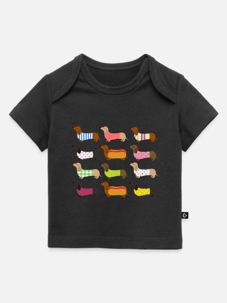 FARBENFROHE DACKEL - Baby Premium Organic T-Shirt - Schwarz