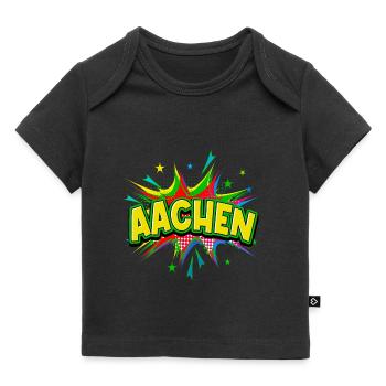 Aachen Germany City Pop Art Comic Art - Baby Premium Organic T-shirt - black - Front