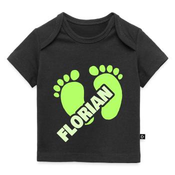 Geburt Florian - Baby Premium Organic T-Shirt - Schwarz - Vorne