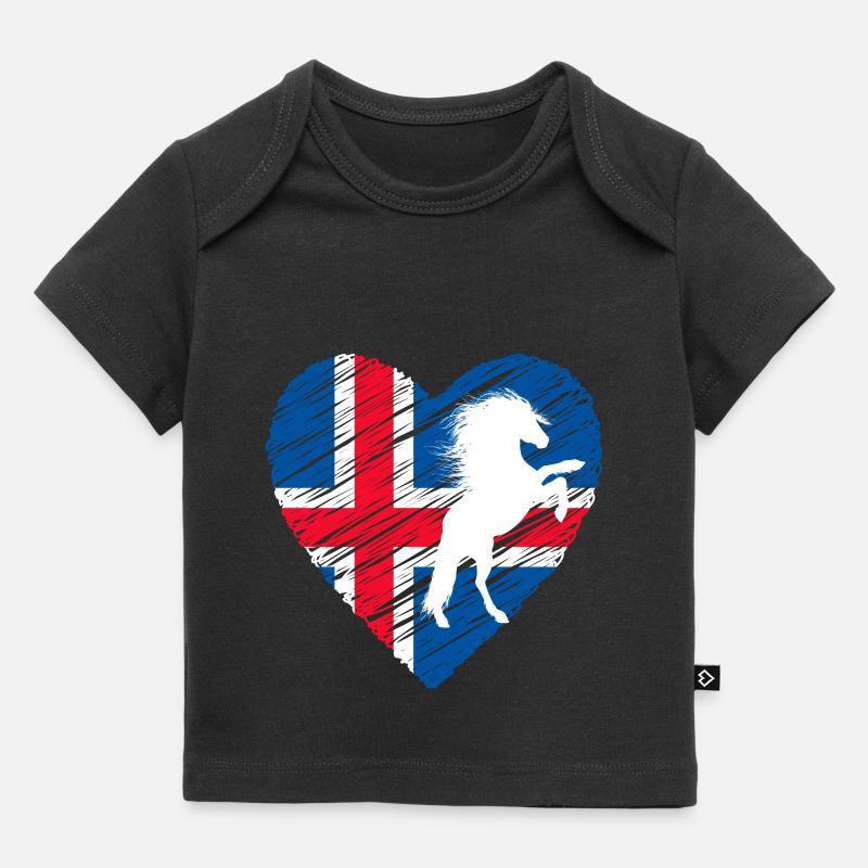 Cheval islandais - T-shirt Premium bébé bio - noir