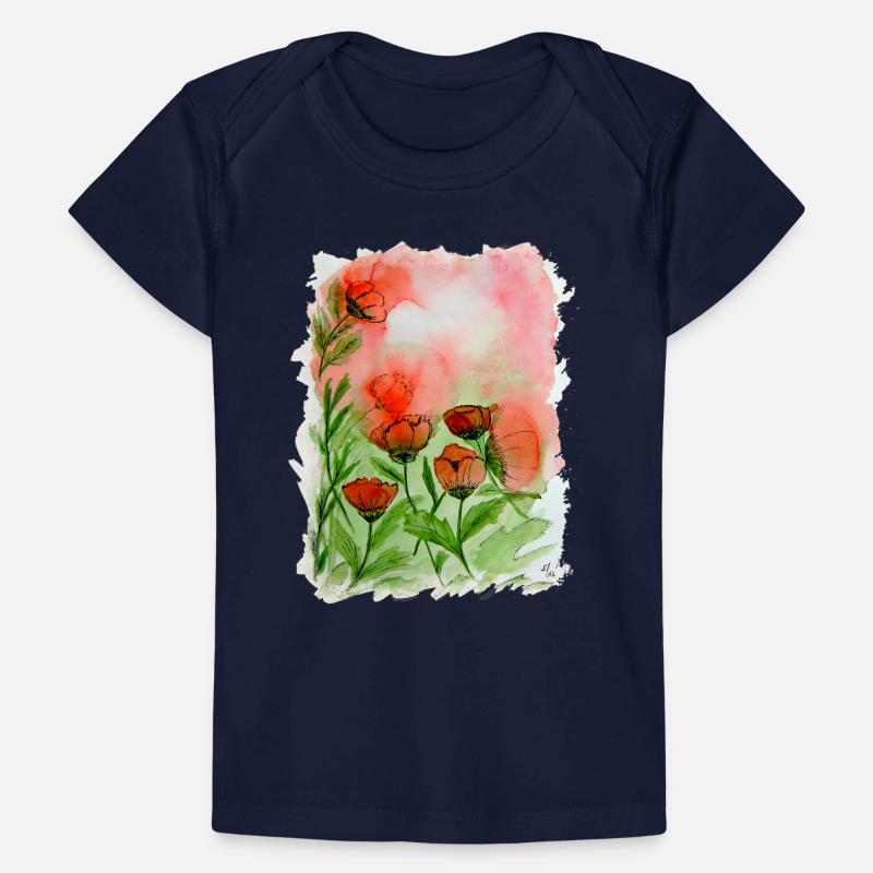 Aquarelle de coquelicots T-shirt Premium bébé bio