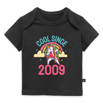 Cool since 2009 Dabbing Unicorn 13th birthday - Baby Premium Organic T-shirt - black - Front