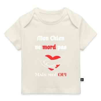 Mon Chien ne mord pas mais moi OUI - T-shirt Premium bébé bio - marine foncé - Devant