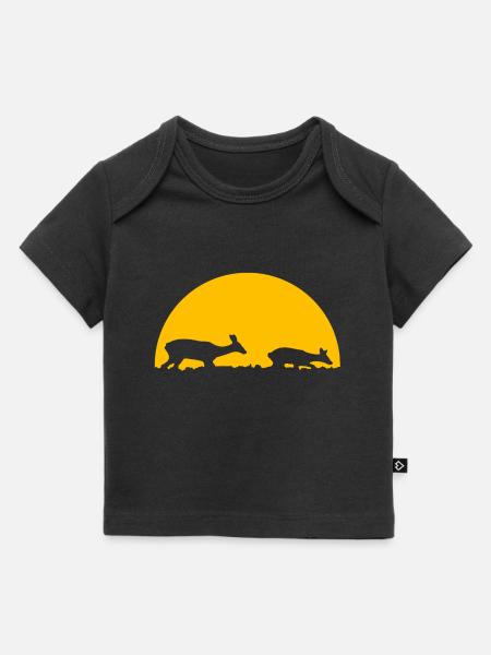 Rehe im Sonnenuntergang - Baby Premium Organic T-Shirt - Schwarz