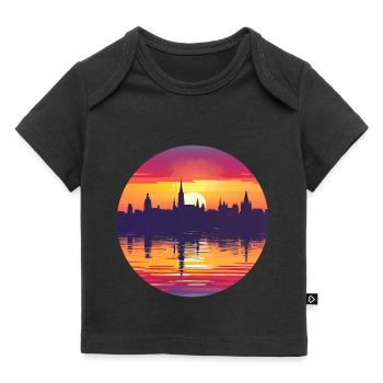 Ratingen Skyline - Baby Premium Organic T-shirt - black - Front