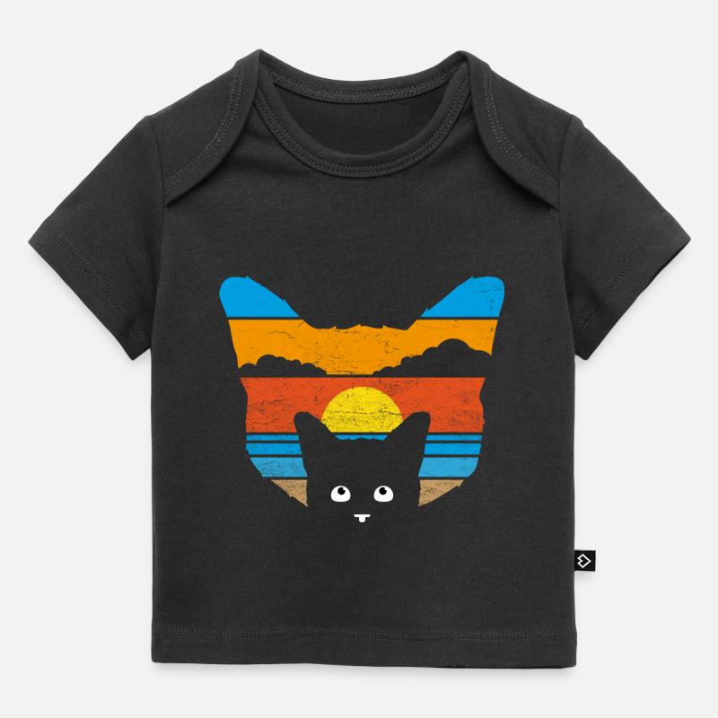 Coucher de soleil chat - T-shirt Premium bébé bio - noir