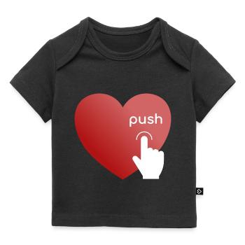 Poussez mon cœur - T-shirt Premium bébé bio - noir - Devant