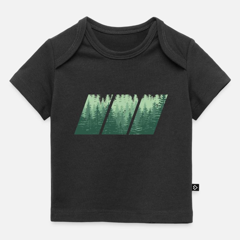 Cadeau forestier bois - T-shirt Premium bébé bio - noir
