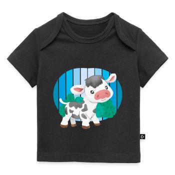 Retro Cow Cows Vintage 80's 90's Beef Cattle - Baby Premium Organic T-shirt - black - Front