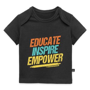 Aufklären Inspirieren Befähigen - Baby Premium Organic T-Shirt - Schwarz - Vorne