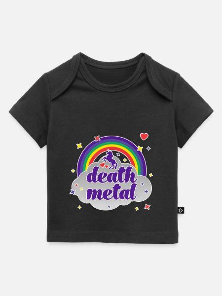 Death Metal Rainbow - Baby Premium Organic T-Shirt - Schwarz