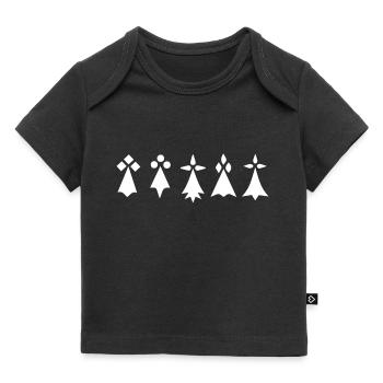 Les hermines de Bretagne 2 - T-shirt Premium bébé bio - noir - Devant