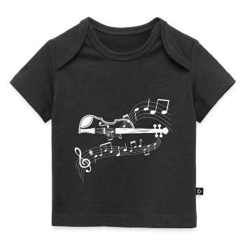 Musiknoten Musik Musiker Notenschlüssel Noten - Baby Premium Organic T-Shirt - Schwarz - Vorne