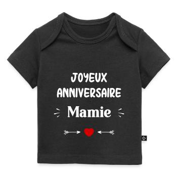 Joyeux Anniversaire Mamie - T-shirt Premium bébé bio - noir - Devant