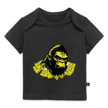 Money Monkey - Baby Premium Organic T-Shirt - Schwarz - Vorne