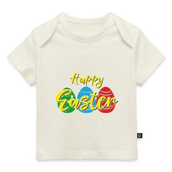 cadeau célébration Lapin de Pâques - Joyeuses Pâques - T-shirt Premium bébé bio - marine foncé - Devant