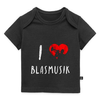 Ich liebe Blasmusik Holzblasinstrument Geschenk - Baby Premium Organic T-Shirt - Schwarz - Vorne