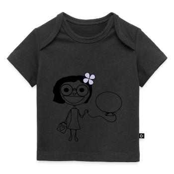 Mädchen - Baby Premium Organic T-Shirt - Schwarz - Vorne