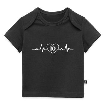 10. Geburtstag Herz 10 - Baby Premium Organic T-Shirt - Schwarz - Vorne