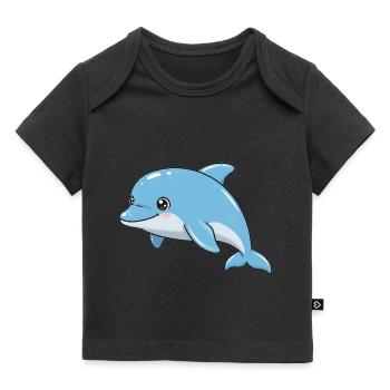 Dessin animé animalier dauphin - T-shirt Premium bébé bio - noir - Devant