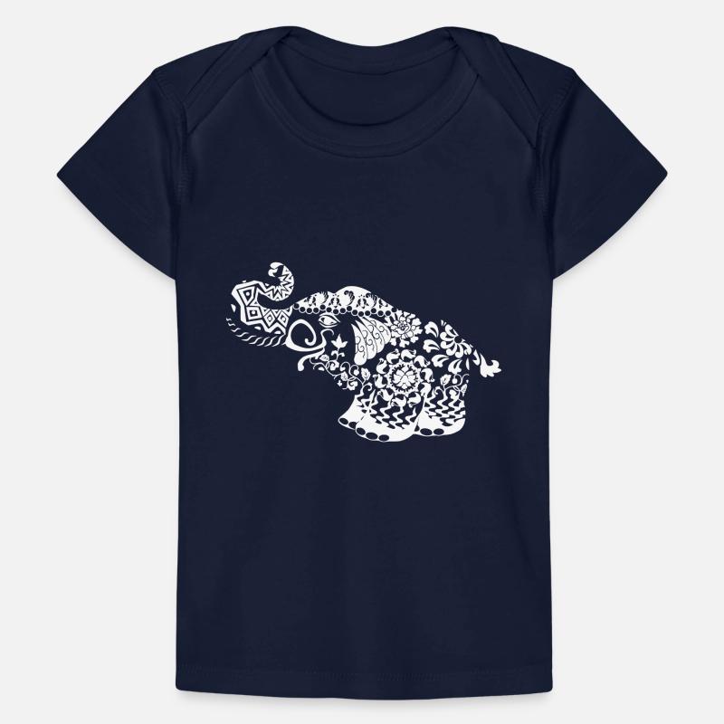 Elefant Blumenranken schwarzweiß Geschenkidee Baby Premium Organic T-Shirt