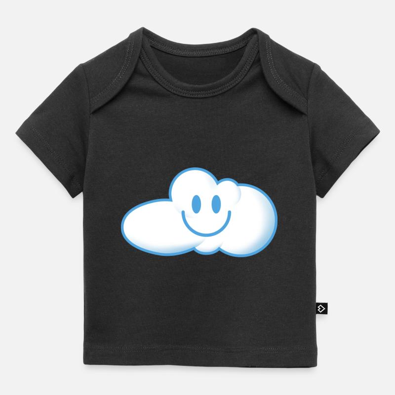 Mignon petit sourire nuages - T-shirt Premium bébé bio - noir