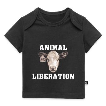 Animal Liberation Kalb - Baby Premium Organic T-Shirt - Schwarz - Vorne