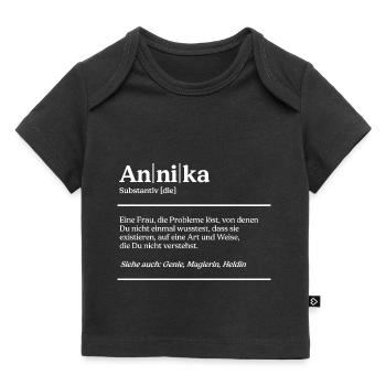 Annika Name Definition Design für stolze Annikas - Baby Premium Organic T-Shirt - Schwarz - Vorne