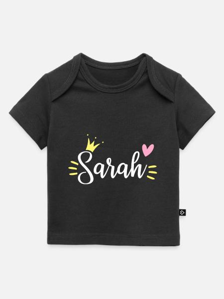 Sarah Name Krone - Baby Premium Organic T-Shirt - Schwarz