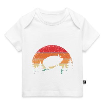 Retro Pig Poop-bellied Pig - Baby Premium Organic T-shirt - dark navy - Front