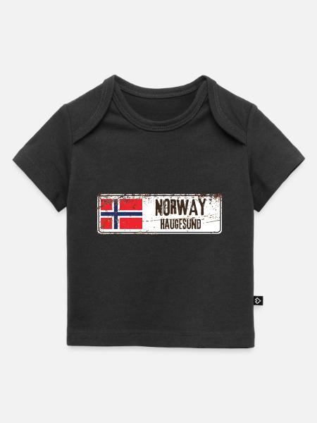 Haugesund Norwegen Flagge - Baby Premium Organic T-Shirt - Schwarz