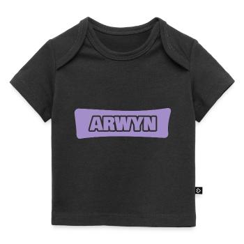 First name Arwyn - Baby Premium Organic T-shirt - black - Front