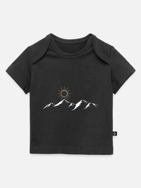 Berglandschaft mit Sonne - Baby Premium Organic T-Shirt - Schwarz