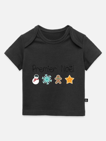 premier noel bébé - T-shirt Premium bébé bio - noir