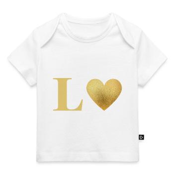 Buchstabe l Goldenes Herz - Baby Premium Organic T-Shirt - Dunkelnavy - Vorne
