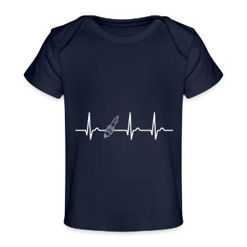ECG Curve - Heart Curve - Pulse - Spark Plug - Baby Premium Organic T-shirt - dark navy - Front