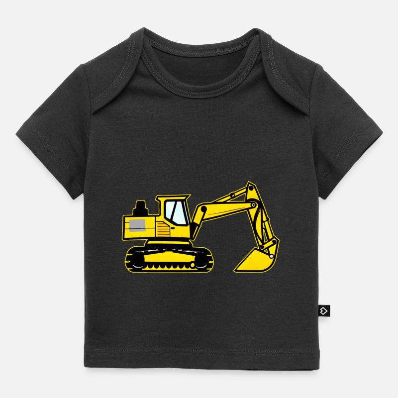 Kinder Bagger Gelber Schaufelbagger - Baby Premium Organic T-Shirt - Schwarz