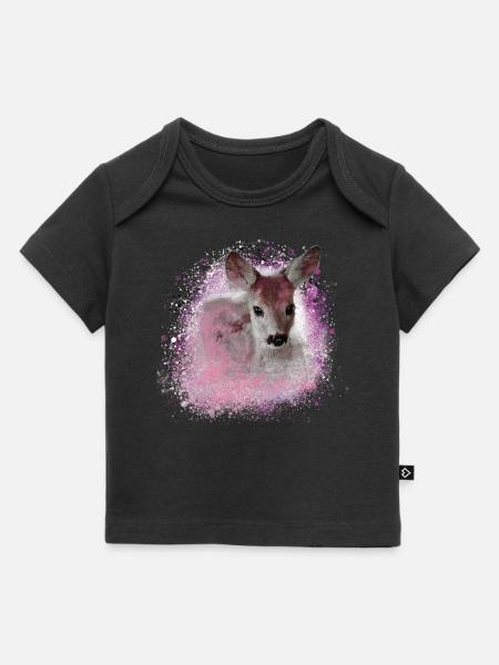 reh rosa,wild,kitz,graffiti,bambi,rehkitz,fohlen - Baby Premium Organic T-Shirt - Schwarz