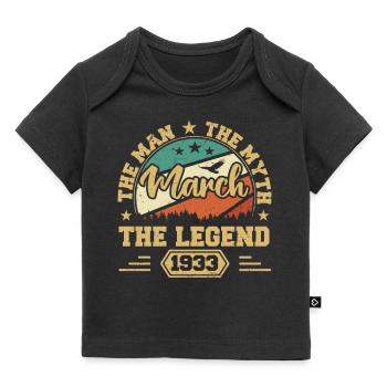 März 1933 Jubiläum 1933 Legenden März - Baby Premium Organic T-Shirt - Schwarz - Vorne