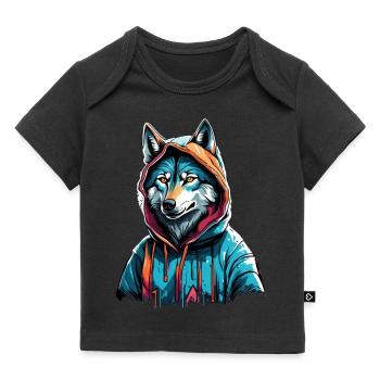 Coolest Wolf in Town - Baby Premium Organic T-Shirt - Schwarz - Vorne