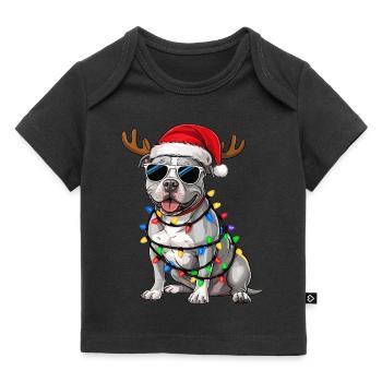 Weihnachts Staffordshire - Baby Premium Organic T-Shirt - Schwarz - Vorne